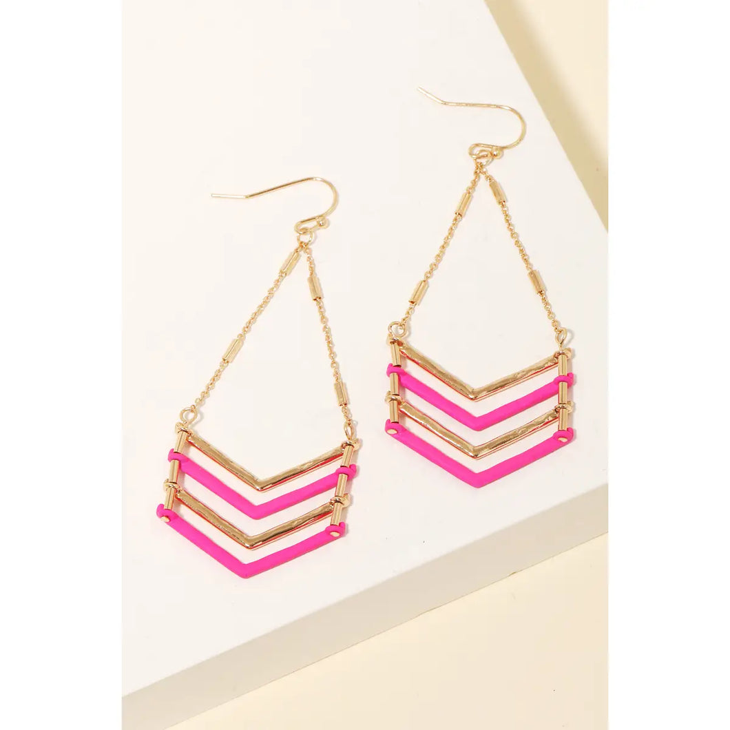 Chevron Cutout Drop Earrings ✨