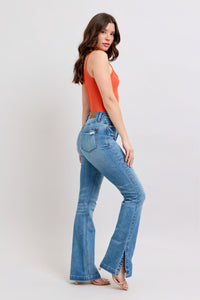 Tummy Control Vintage Wash Side Slit Slim Boot Judy Blue 👢