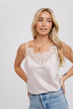 Load image into Gallery viewer, Silky Lace Trim Cami (Pearl)