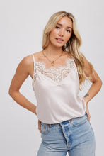 Load image into Gallery viewer, Silky Lace Trim Cami (Pearl)