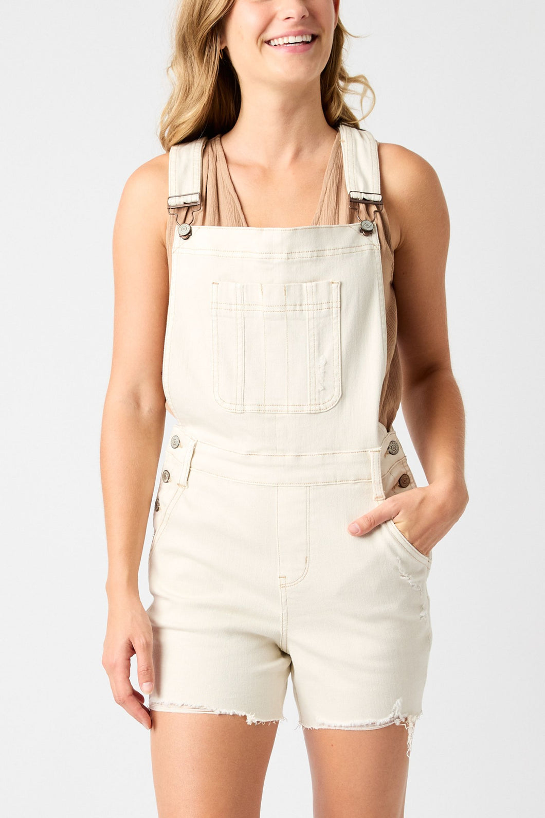 High Waist Garment Dyed Destroy Overall Judy Blue Shorts