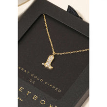 Load image into Gallery viewer, Pave Cowboy Boot Pendant Necklace 👢