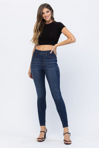 High Waist Patch Pocket Pull-On Skinny Judy Blue