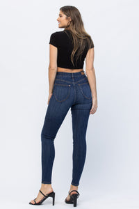 High Waist Patch Pocket Pull-On Skinny Judy Blue