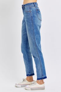 Midrise Rigid Magic Release Hem Boyfriend Judy Blue