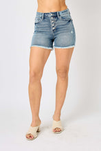 Load image into Gallery viewer, High Waist Button Fly Destroy Hi-Lo Hem Shorts Judy Blue ✨