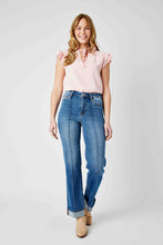 Load image into Gallery viewer, Front Seam Cuffed Straight Judy Blue