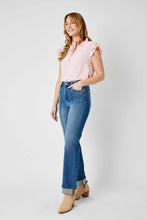 Load image into Gallery viewer, Front Seam Cuffed Straight Judy Blue