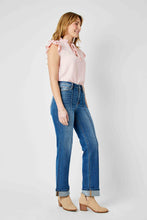 Load image into Gallery viewer, Front Seam Cuffed Straight Judy Blue