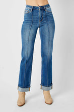 Load image into Gallery viewer, Front Seam Cuffed Straight Judy Blue