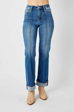 Load image into Gallery viewer, Front Seam Cuffed Straight Judy Blue