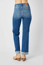 Load image into Gallery viewer, Front Seam Cuffed Straight Judy Blue