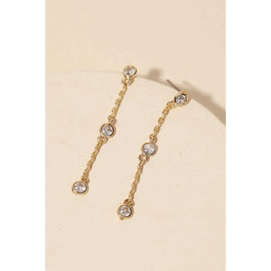 Dainty Rhinestone Chain Dangle Earrings ✨