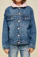 Load image into Gallery viewer, Sherpa Collar Denim Jacket