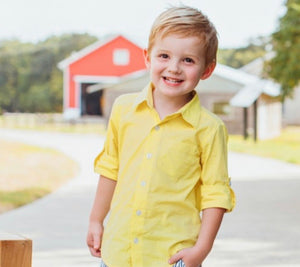 Lemon Slub Button Down Shirt