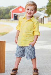 Lemon Slub Button Down Shirt